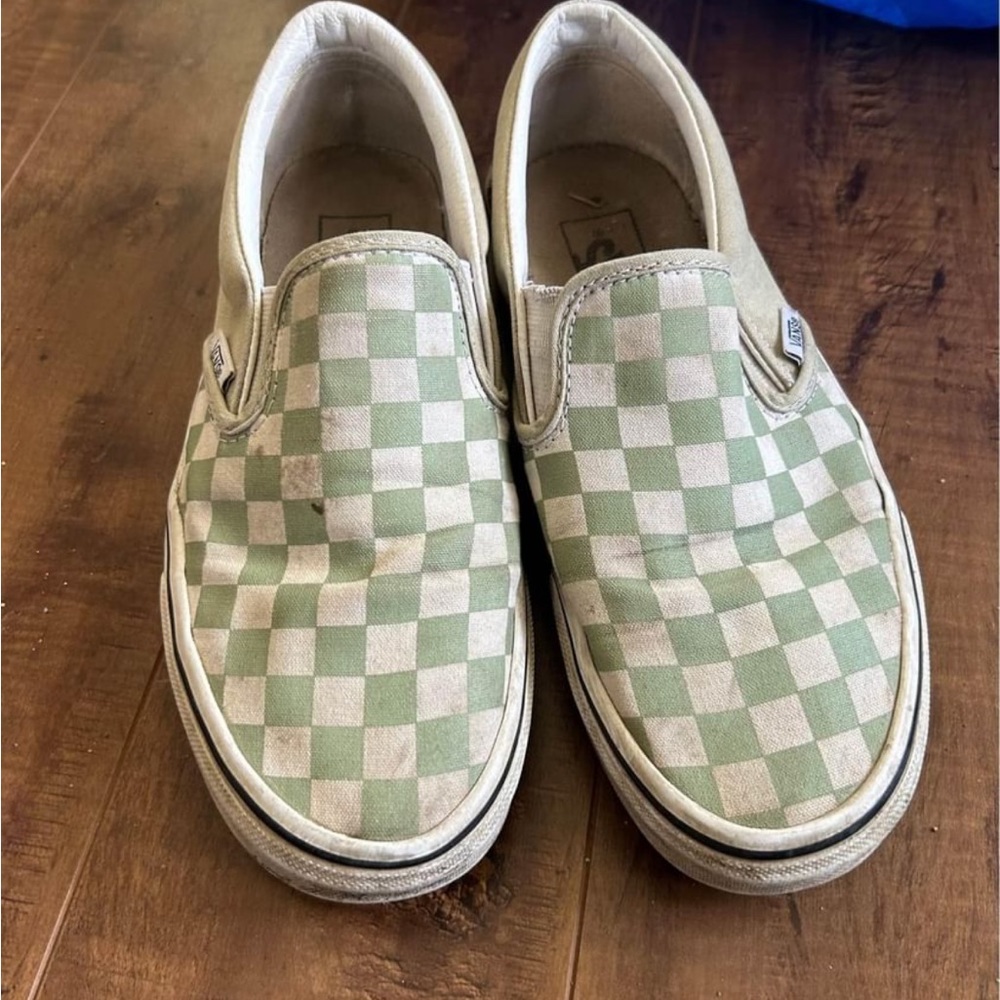 Women’s mint checkered vans